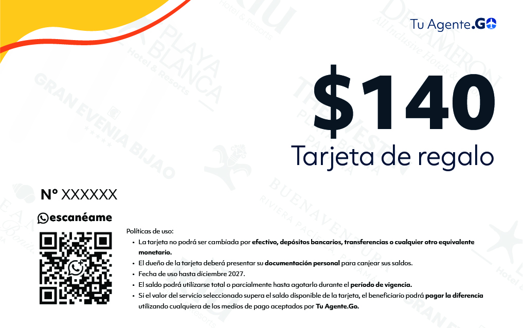 Reverso del certificado de regalo de Tu Agente